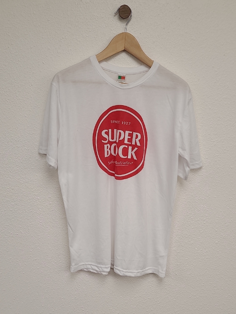 White Super Bock Beer Logo T-Shirt